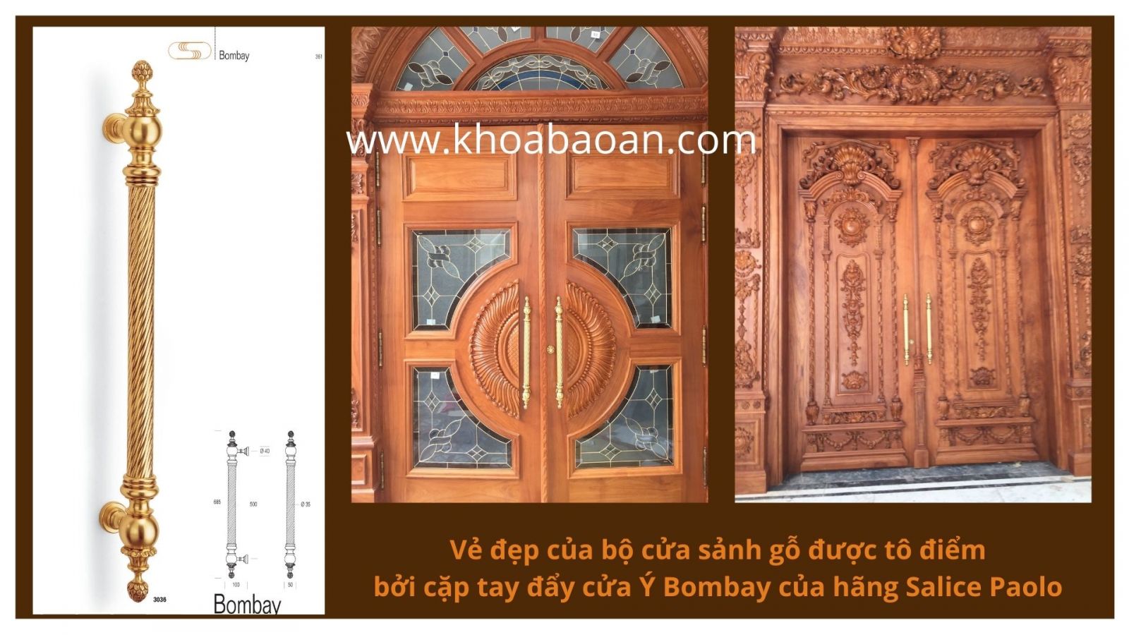Tay đẩy Ý Salice Paolo cho cửa gỗ, cửa kính