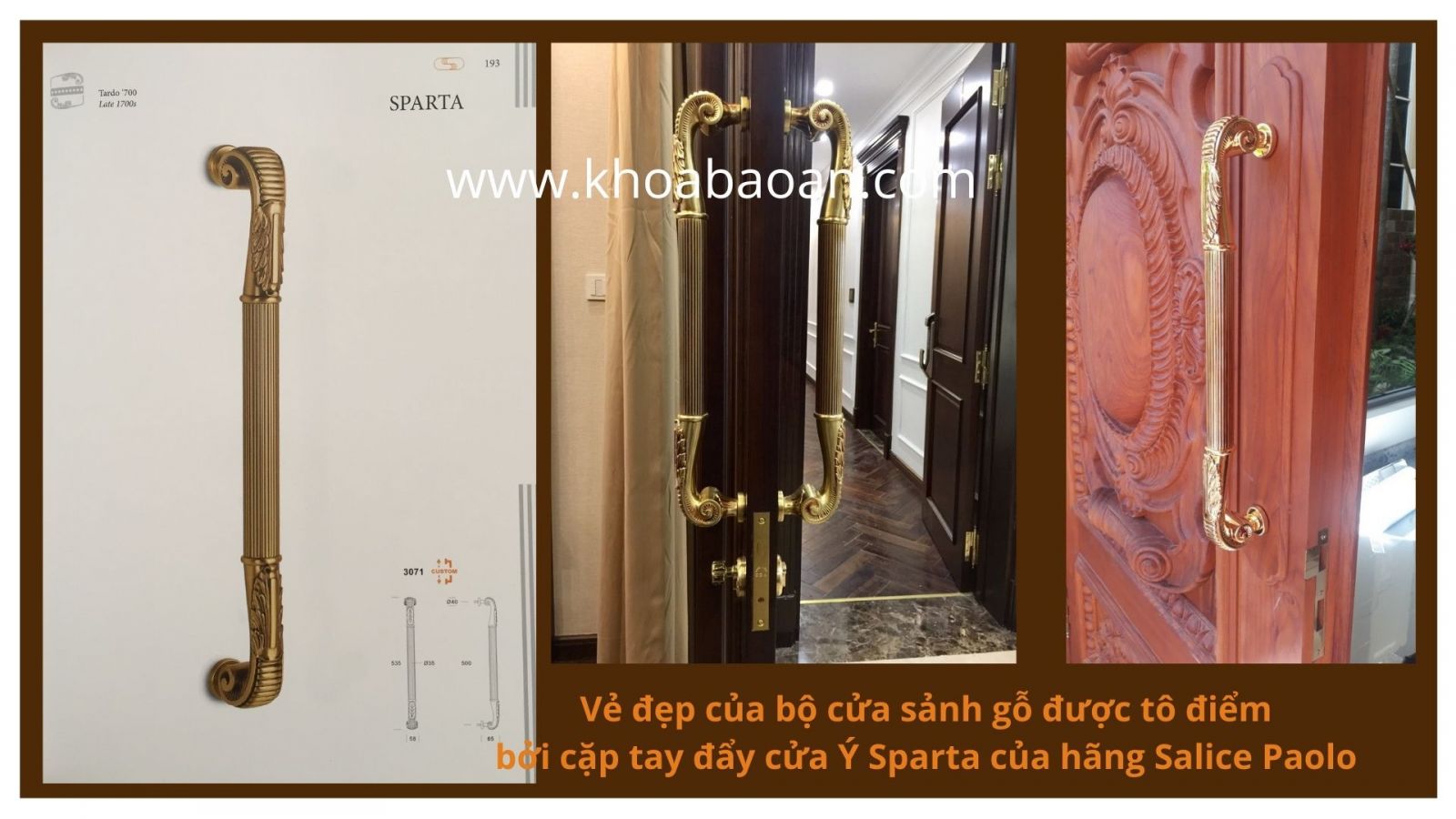 Tay đẩy Ý hiệu Salice Paolo cho cửa gỗ